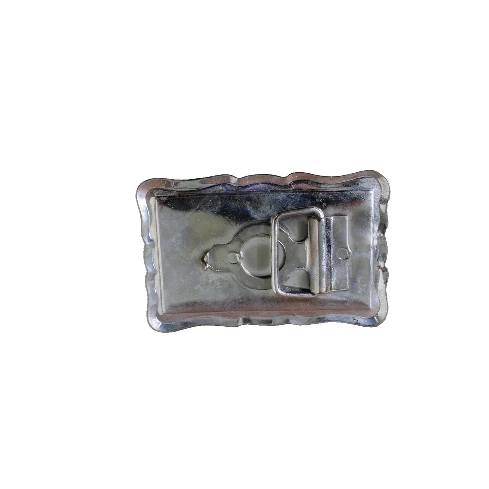 Vintage Starburst Graphic Belt Buckle Laser Etched Black Silver Leather